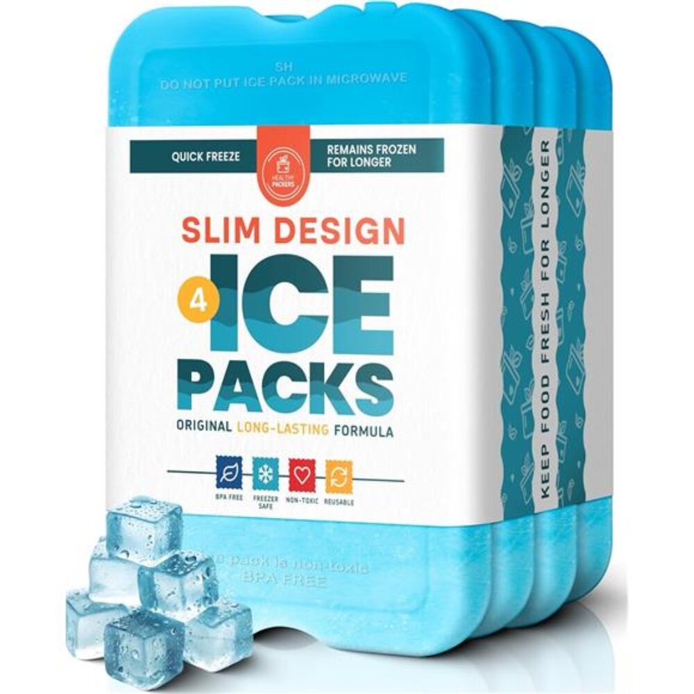 Packers Ice Packs for Lunch Boxes & Coolers - Freezer Packs - Original